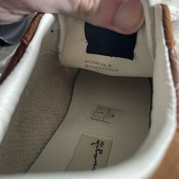 Vintage Havana Punch Sneaker Brown Croco Size 8 Slip On Leather Detail Sequence - Picture 10 of 10